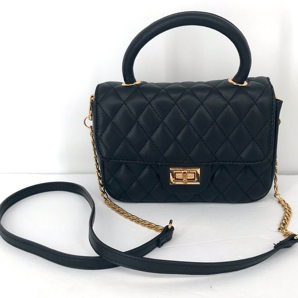 🍄4 for $35 Vegan Leather Quilted Convertible Handbag - Picture 1 of 9